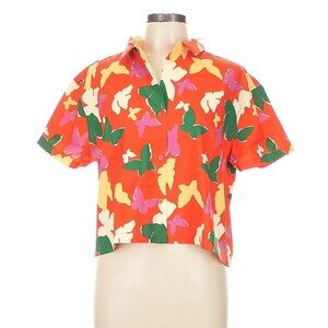 Outdoor Voices Cropped Button Down Shirt